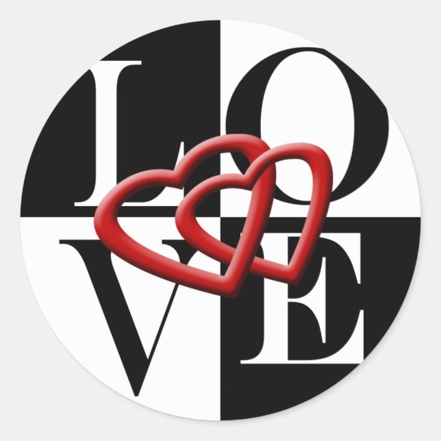 Liebe Two Hearts Wedding Umschlag Aufkleber Sticke (Vorderseite)