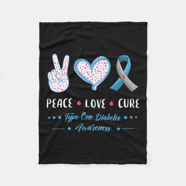 Liebe Typ 1 Diabetes Männer Frauen Fleecedecke (Vorderseite)