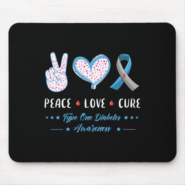 Liebe Typ 1 Diabetes Männer Frauen Mousepad (Vorne)