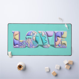 LIEBE Typografie Colorful Modern 3D Abstrakt Art Schreibtischunterlage