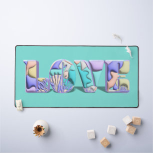 LIEBE Typografie Colorful Modern 3D Abstrakt Art Schreibtischunterlage