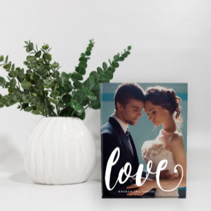 Liebe Typografie Foto und Name Foto Block