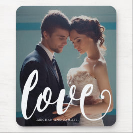 Liebe Typografie Foto und Name Mousepad
