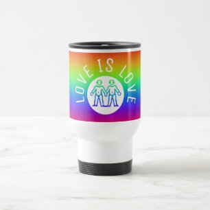 Liebe Typografie Gay Pride Rainbow LGBT Farblich Reisebecher