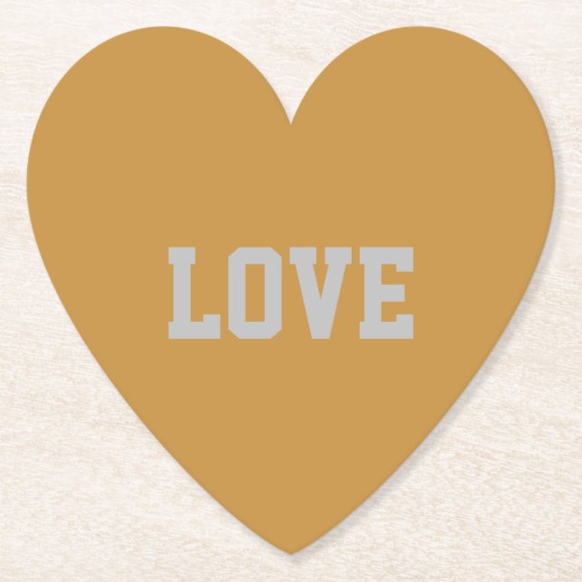 LIEBE Typografie Herz Untersetzer Set (Vorderseite)