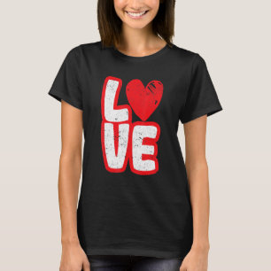 Liebe Typografie Herzt Valentinstag Romantischer T T-Shirt