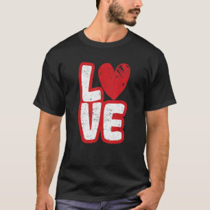 Liebe Typografie Herzt Valentinstag Romantischer T T-Shirt