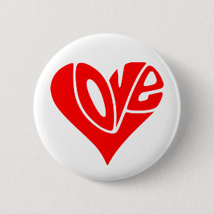 Liebe Typografie in Herzform Button