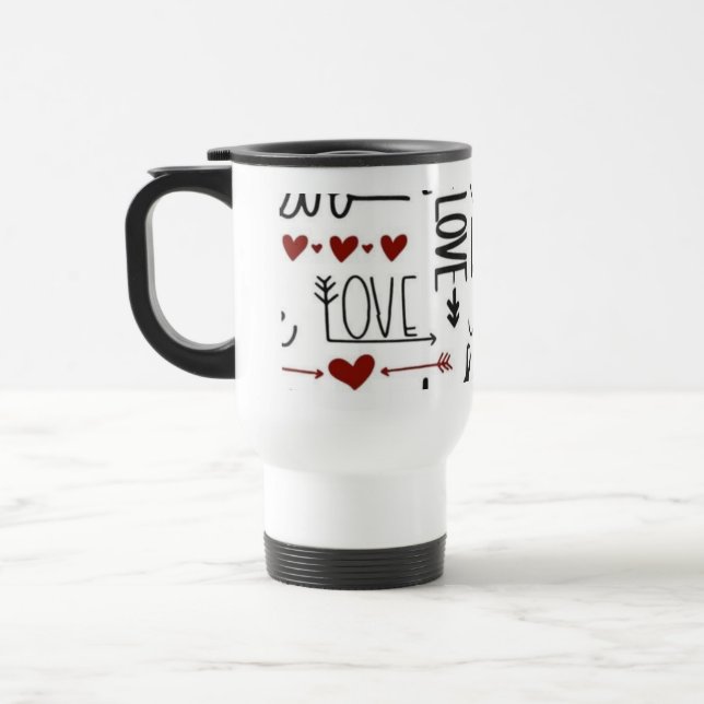 Liebe-Typografie-Kaffeetasse Reisebecher (Links)