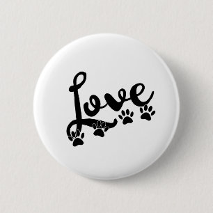 Liebe Typografie mit Hundekuppeldrucken Button