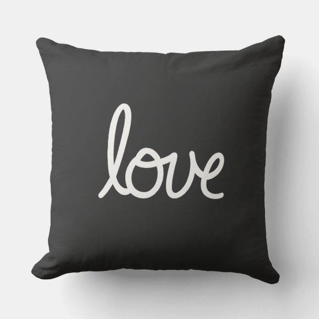 Liebe Typografie Pillow Kissen (Vorderseite)