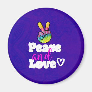 Liebe Typografie Rainbow Hand Peace Sign Magnet