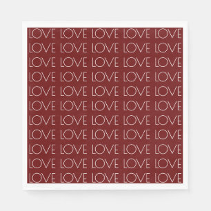 Liebe Typografie Red Valentine's Paper Serviette