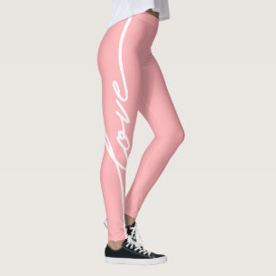 Liebe Typografie Rosa Valentinstag Leggings