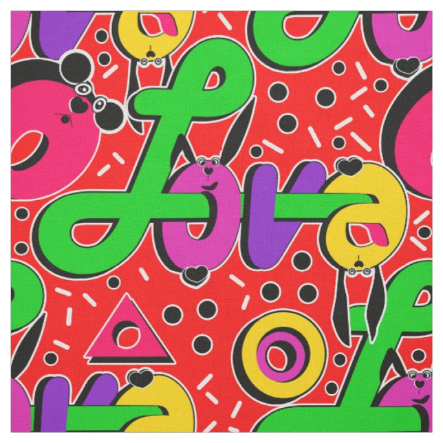Liebe, Typografie Stoff (Muster)