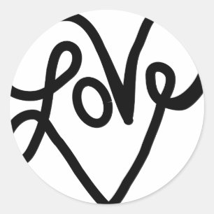 Liebe-Typografie-Text-Kunst Runder Aufkleber