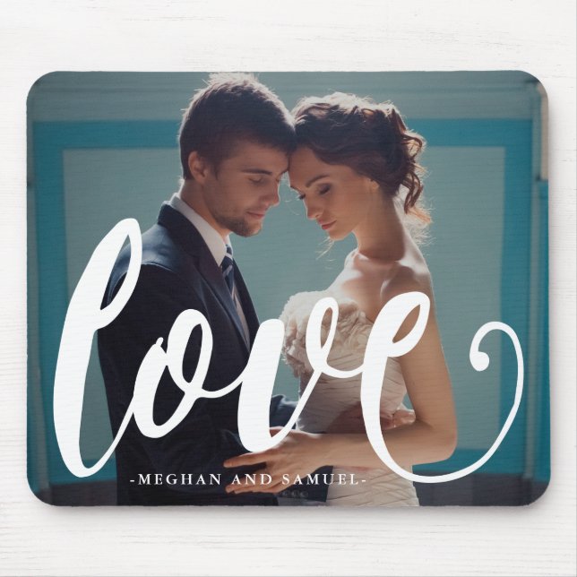 Liebe Typografie und Namen Foto Mousepad (Vorne)