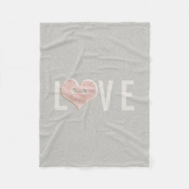 LIEBE Typografie und rosa Herz | Fleece Blanket
