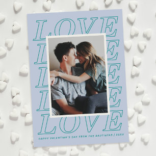 Liebe Typografie Valentine's Day Card - Blau Feiertagskarte