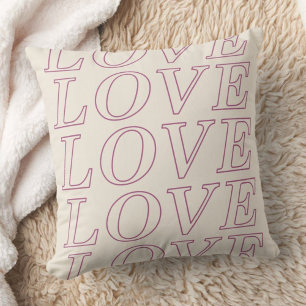 Liebe Typografie Valentinstag Kissen - Lila