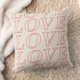 Liebe Typografie Valentinstag Kissen - Rot