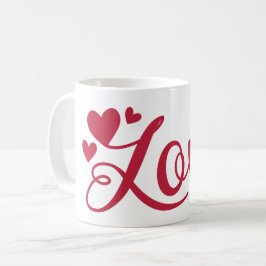 Liebe-Typografie vom Roten Herz Kaffeetasse