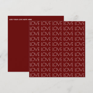 "Liebe" Typografie vom Roten Platz Valentinin Feiertagskarte