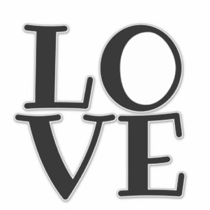 LIEBE Typografie-Zitate und Redewendungen Aufkleber