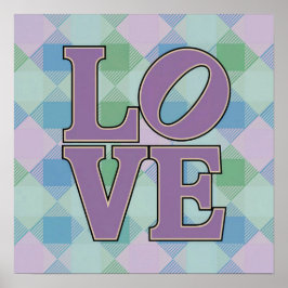 LIEBE Typografy Square Kariert Poster