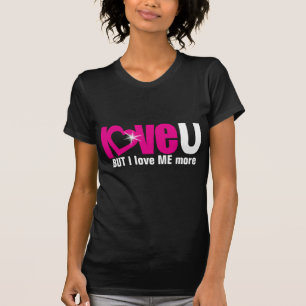 "Liebe U" ABER i-Liebe ich rosaer schwarze Spitze T-Shirt