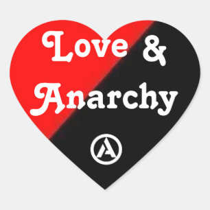 Liebe- u. Anarchieherzaufkleber Herz-Aufkleber