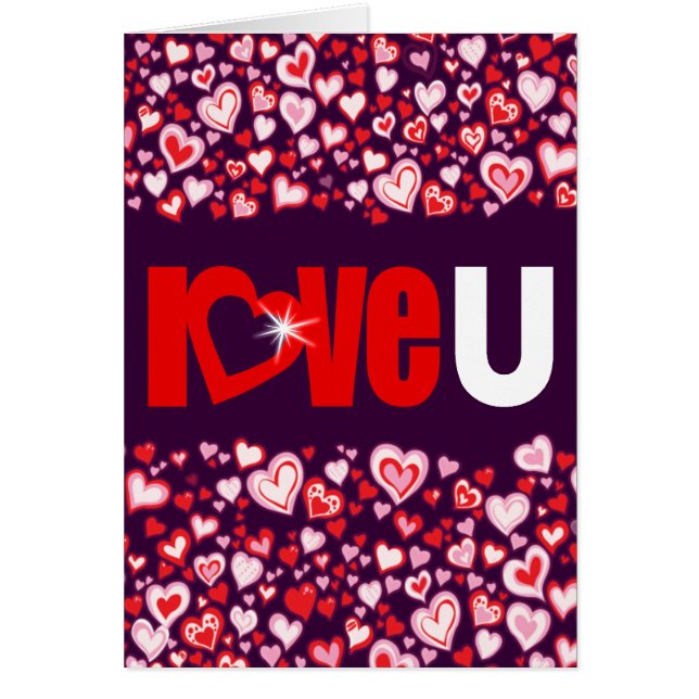 Liebe U Diamantherz rot & lila teilen Liebe (Vorne)