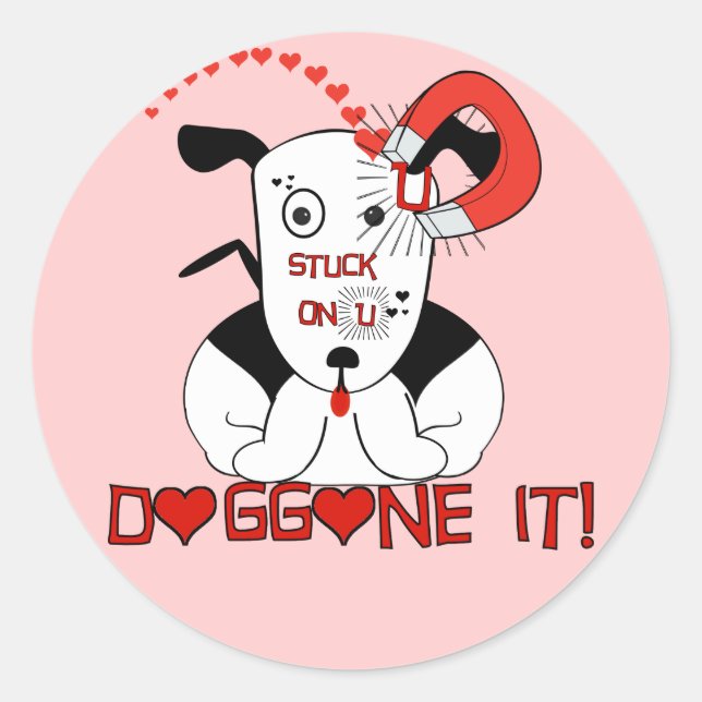 Liebe U Doggone it! Petey Runder Aufkleber (Vorderseite)