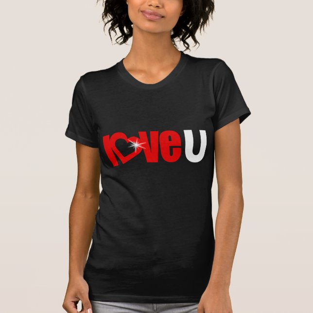 "Liebe U" funkeln, meins valentiner Text oben T-Shirt (Vorderseite)