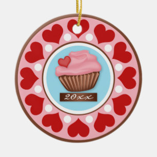 Liebe-u. Kuchen-Keramik-Baum-Verzierung Keramik Ornament