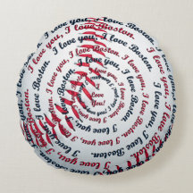Liebe u Liebe Boston 02-Round Baseball Pillow