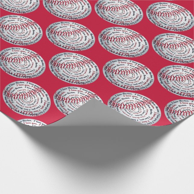 Liebe U Liebe Boston-Baseball Geschenk Wrap 06-Red Geschenkpapier (Ecke)