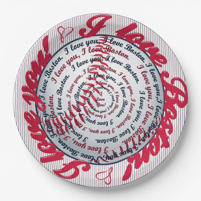 Liebe U, Liebe Boston-Baseball Paper Party Teller (Vorderseite)
