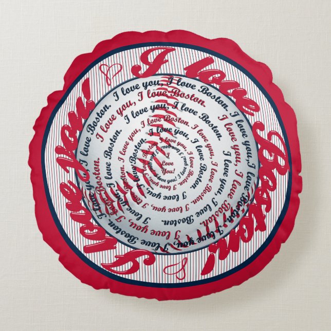 Liebe u Liebe Boston Round Baseball Pillow Rundes Kissen (Vorderseite)