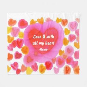 Liebe U mit meiner ganzer Herzsüßen Fleecedecke