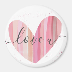 Liebe U Niedlich Pink Textured Heart Magnet