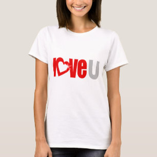 "Liebe U" strahlend weißes Herzrot und graue Tee