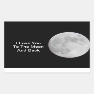 Liebe U zu den hinteren Aufklebern des Mond-N Rechteckiger Aufkleber