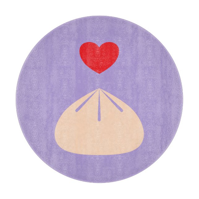 Liebe Ube Glass Cutting Board Schneidebrett (Vorderseite)