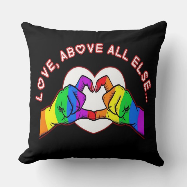 Liebe über allen anderen Kopfkissen Kissen (Vorderseite)