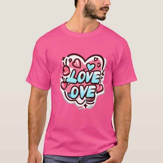 Liebe über Design Freund T-Shirt (Vorderseite)