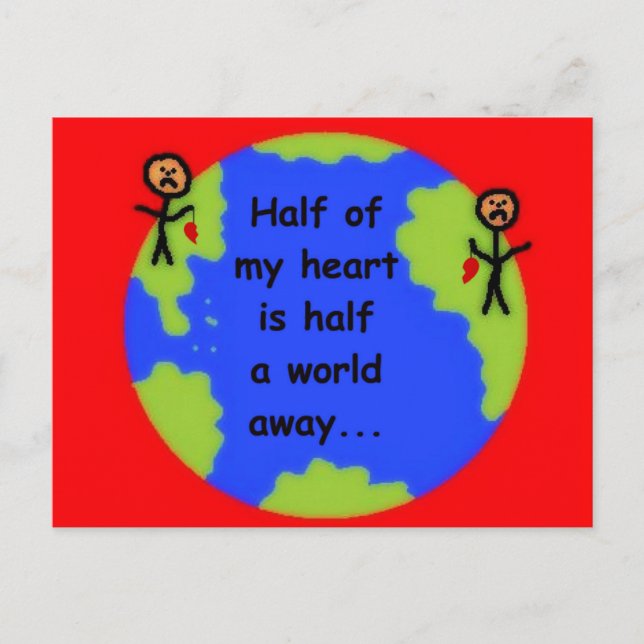 Liebe über große Entfernungen Postkarte (Vorderseite)