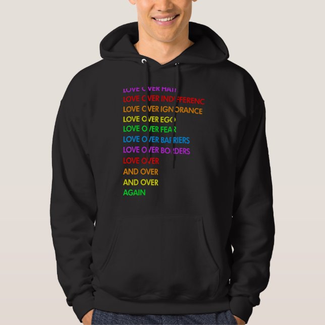 Liebe über Hass-Liebe über Gleichgewichtsverschuld Hoodie (Vorderseite)