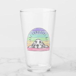 Liebe überwindet alles Hund Regenbogen Basset Houn Glas