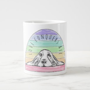 Liebe überwindet alles Hund Regenbogen Basset Houn Jumbo-Tasse